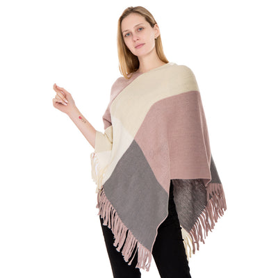 Chal Tejido de Cuadros Multicolor Cálido - Estilo Europeo para Otoño e Invierno - Image 16