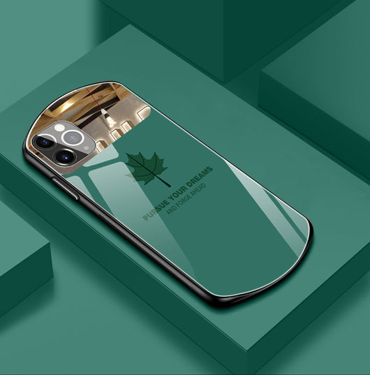 Funda iPhone con Espejo de Maquillaje Hoja de Arce - Espejo Ovalado en Vidrio - Image 7
