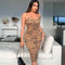 Vestido Estilizador con Abertura Lateral y Estampado