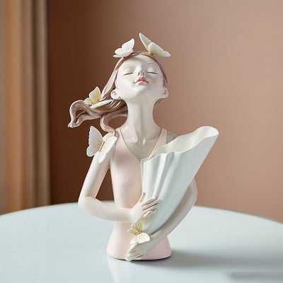 Escultura Decorativa Abstracta de Resina - Figura Femenina Nórdica para Sala de Estar - Image 3
