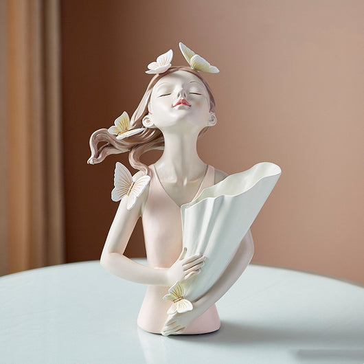 Escultura Decorativa Abstracta de Resina - Figura Femenina Nórdica para Sala de Estar - Image 3