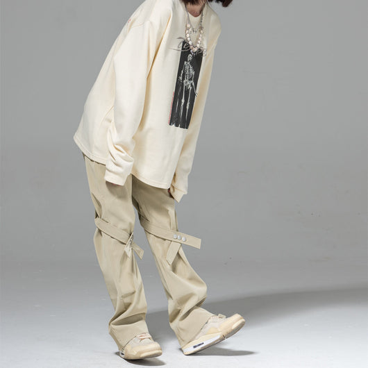 Pantalones Acampanados de Cuero PU con Botones y Lazo para Mujer - Image 11