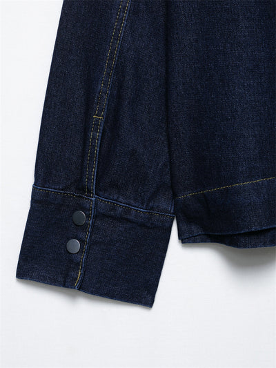 Conjunto Denim Vintage Azul Suelto - Camisa Manga Larga y Pantalón - Image 26
