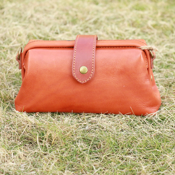 Bolso de Cuero Curtido al Vegetal Estilo Retro para Mujer