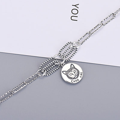 Dije Gato de Plata de Ley para Estudiantes - Colgante de Personalidad - Image 3