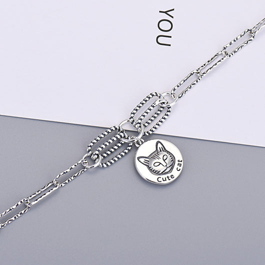 Dije Gato de Plata de Ley para Estudiantes - Colgante de Personalidad - Image 3