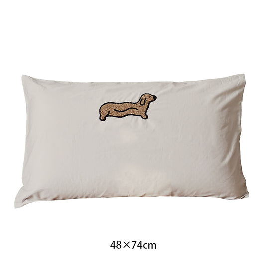 Funda de Almohada de Algodón Puro con Bordado 3D Color Café con Leche - Image 6