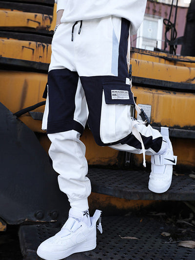 Pantalones Hip Hop con Cordón y Costuras Contrastantes para Niños - Image 5