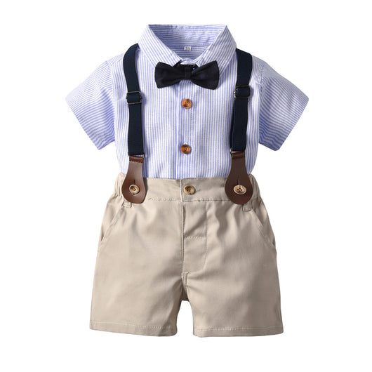 Conjunto de Dos Piezas: Camisa Rayada y Babero para Niño - Image 10
