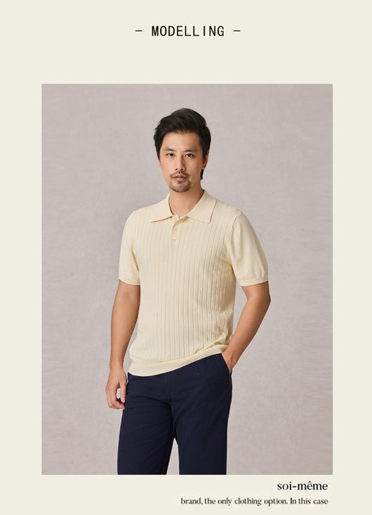 Polo Tejido Elástico Manga Corta para Hombre - Image 14