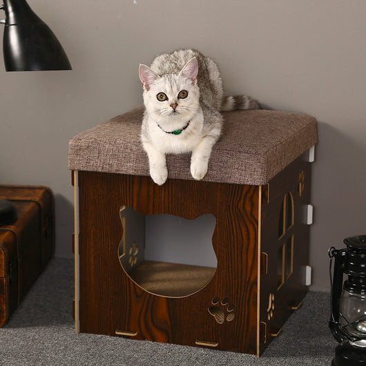 Cama Multifuncional para Gatos Adultos con Rascador Integrado y Nido Desmontable - Image 3