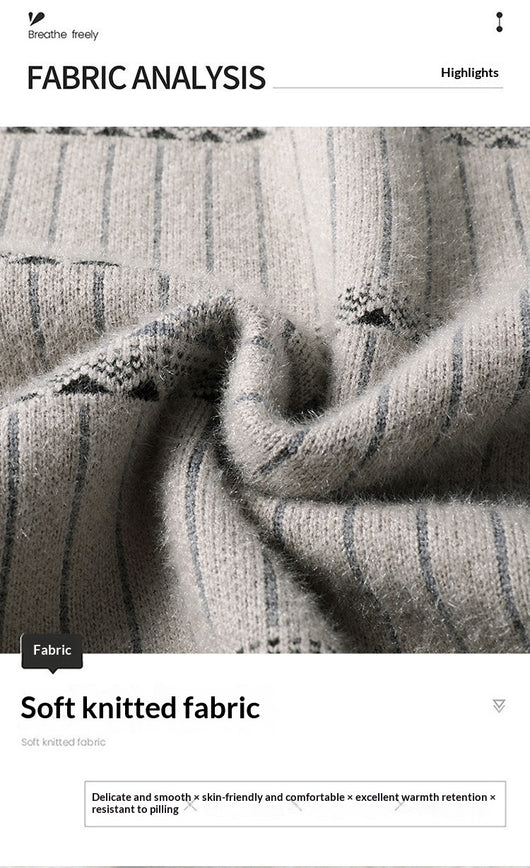 Suéter Grueso de Cuello Redondo para Hombre con Forro Polar y Textura de Visón Sintético - Image 45