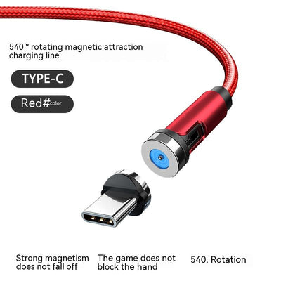Cable Magnético 3 en 1 de 540° Rotativo - Carga Rápida Android, USB-C y Lightning - Image 6