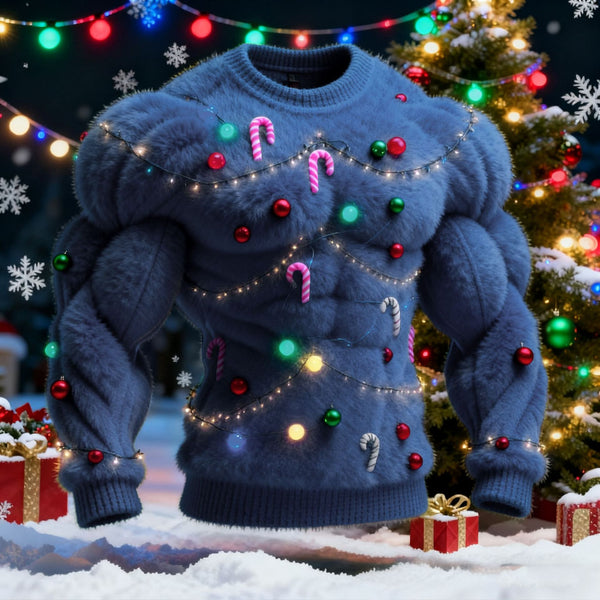Sudadera Navideña Flanela Hombre con Estampado 3D Digital