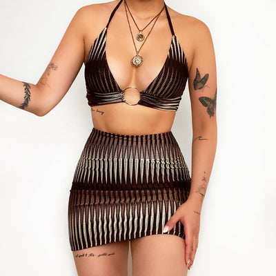 Traje de Baño Bikini con Falda Estampada Estilo Europeo Americano - Image 8
