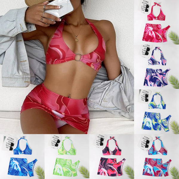 Bikini de Tres Piezas con Falda para Mujer