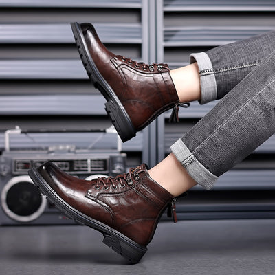 Botas de Trabajo Estilo Británico en Cuero - Calzado Profesional Versátil