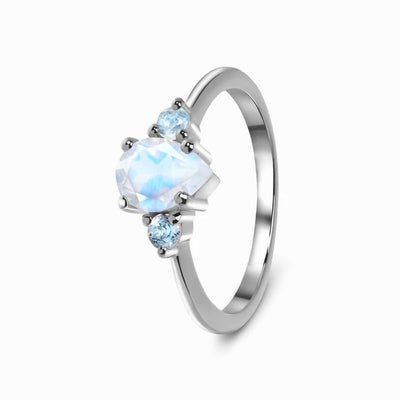 Anillo de Plata Pura con Piedra de Luna y Circón - Diseño Elegante - Image 5