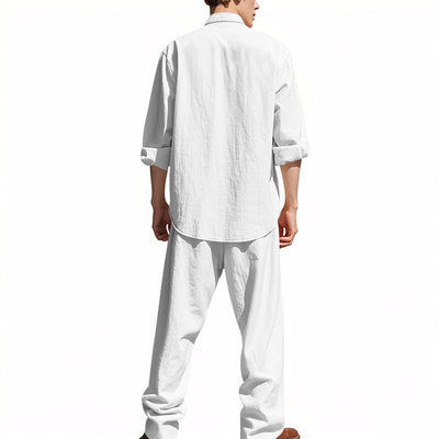 Conjunto de Camisa Suelta Manga Larga y Pantalón para Hombre - Image 14