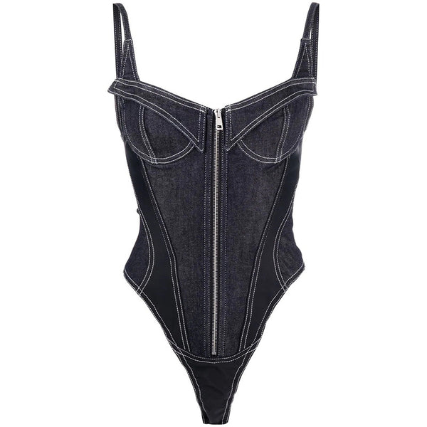 Enterizo Denim Sin Mangas Ajustado para Mujer - Image 3
