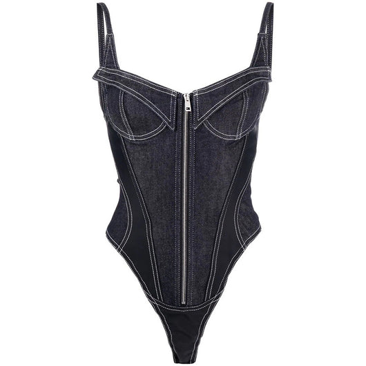 Enterizo Denim Sin Mangas Ajustado para Mujer - Image 3