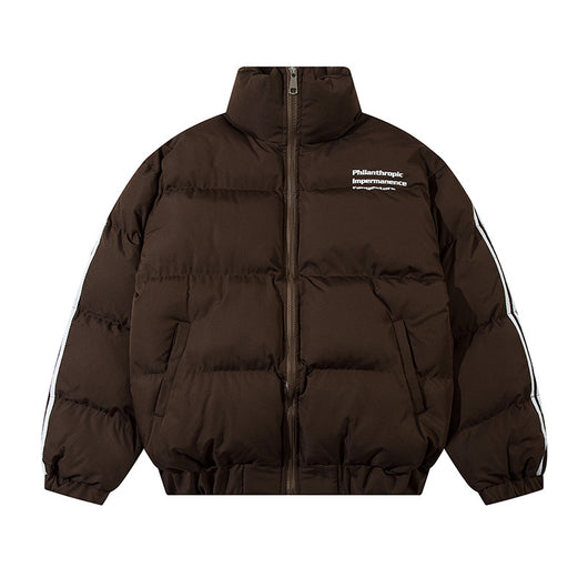 Chaqueta Acolchada para Hombre con Cuello Alto y Rayas Laterales - Image 9