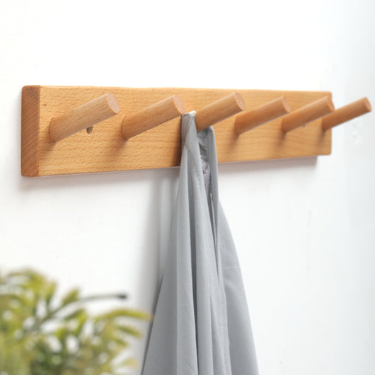 Perchero de Madera Maciza con Ganchos Resistentes