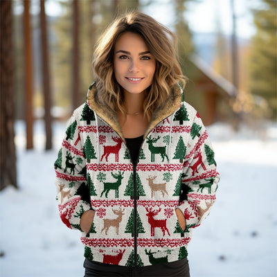 Abrigo Acolchado para Mujer con Capucha y Estampado Digital Otoño-Invierno - Image 3