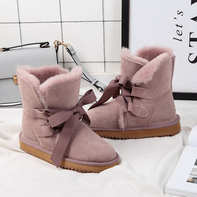 Botas Cortas Cálidas con Moño de Terciopelo - Invierno Nordeste - Image 4