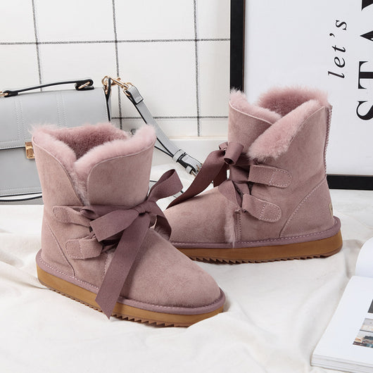 Botas Cortas Cálidas con Moño de Terciopelo - Invierno Nordeste - Image 4