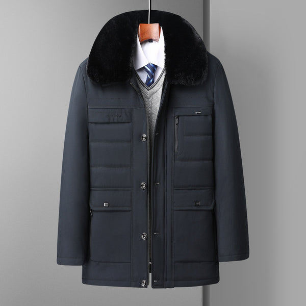 Chaqueta de Lana de Cordero para Hombre Maduro