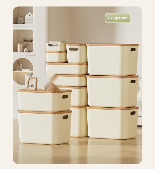 Caja de Almacenamiento Grande con Tapa para Ropa y Accesorios - Diseño Crema - Image 15