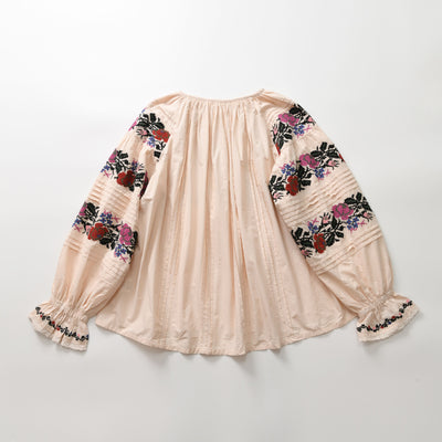 Blusa Casual de Algodón para Mujer con Cuello Redondo y Manga Larga - Image 6