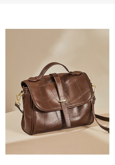 Bolso Mensajero de Cuero Genuino con Correa Cruzada - Image 9