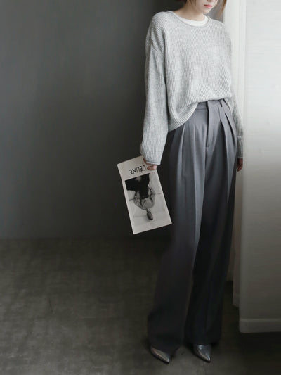 Pantalones de Talle Alto Mujer Pierna Ancha Recta Elegantes - Image 19