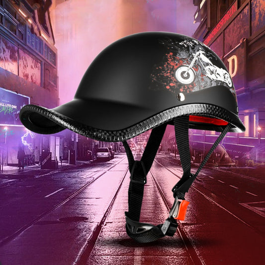 Casco Retro Eléctrico con Batería para Motocicleta - Protección de Seguridad Media