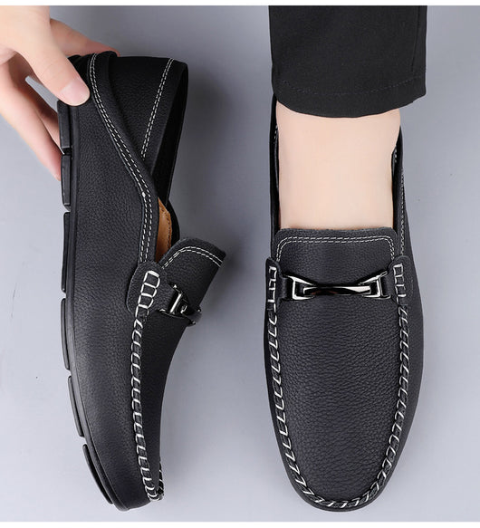 Zapatos Casuales Extra Grandes de Cuero con Suela Gommino Ancha - Image 10