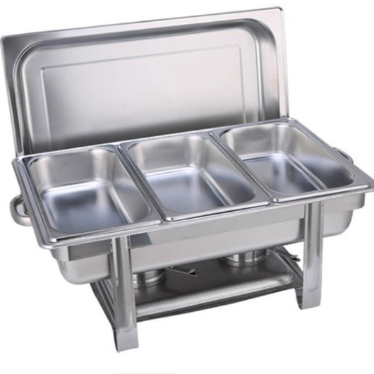 Calentador de Buffet Cuadrado en Acero Inoxidable con Tapa