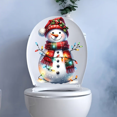 Pegatinas Navideñas Impermeables para Baño - Muñeco de Nieve - Image 4
