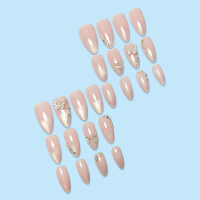 Pegatinas de Uñas Mariposa Efecto Ojo de Gato con Diamantes - Image 4