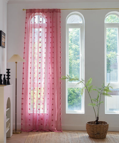 Cortinas Bohemias Texturizadas con Bordado Floral - Image 48
