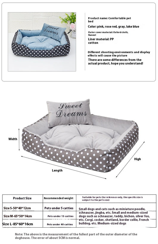 Cama Estampada de Cuatro Estaciones para Perros Pequeños - Image 14