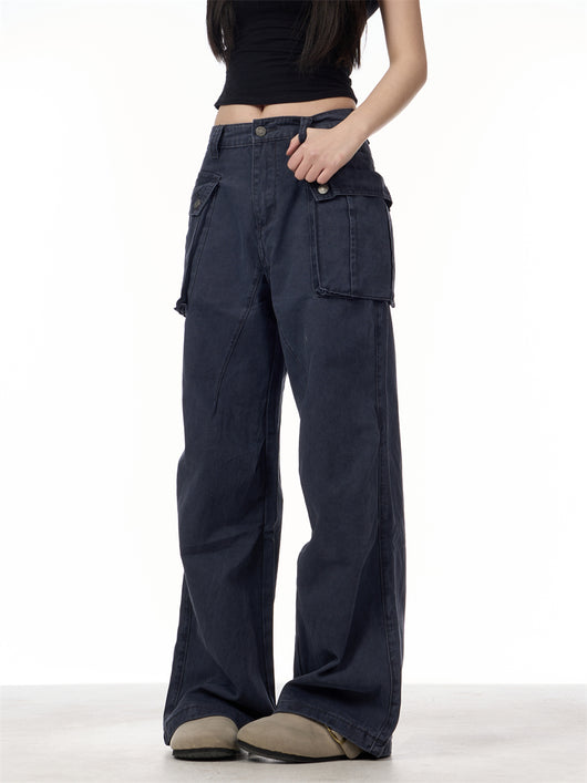 Overol Vintage Desgastado con Bolsillos Grandes - Image 18