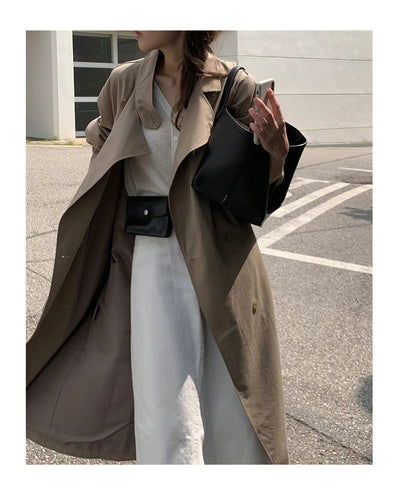Abrigo Trench Largo Elegante con Cuello de Pie y Corte Slim - Image 21