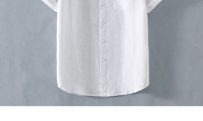 Camisa de Lino Suelta Manga Corta - Comodidad Casual - Image 10