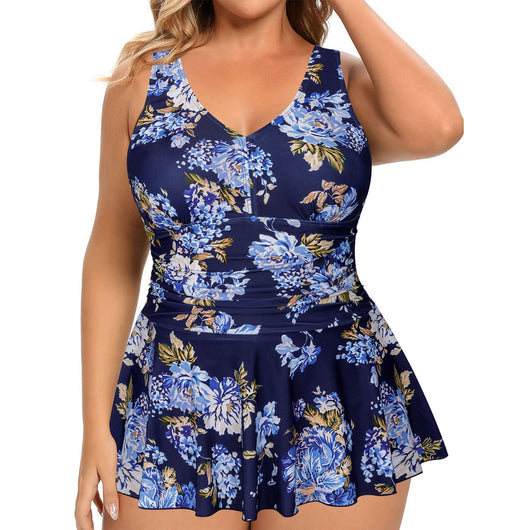 Traje de Baño Talla Grande Estampado sin Mangas para Mujer - Image 9