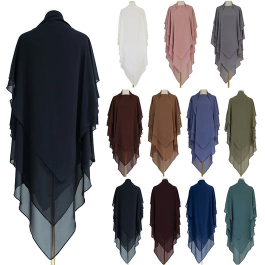 Pañuelo Frontal Bicolor con Capas Traseras Triple - Diseño Elegante y Versátil - Image 12