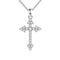 Colar Crucifixo Prata Esterlina 925 com Banho de Prata e Diamantes