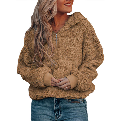 Chaqueta de Mujer Otoño Invierno Colores Sólidos con Cierre - Image 6