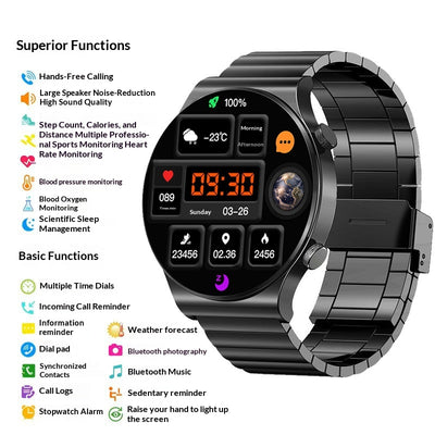 Reloj Inteligente Deportivo con Llamadas Bluetooth, Monitor de Frecuencia Cardíaca y Glucosa - Image 3